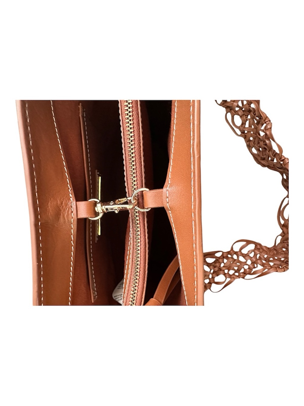 Cleobella Siobhan Brown Bucket Bag | Leather Boho Crossbody Shoulder Purse - Picture 10 of 13
